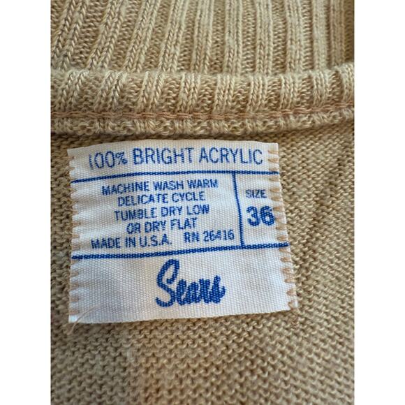 Vintage 70s Sears Argyle Sweater Vest Coffee - Picture 5 of 5